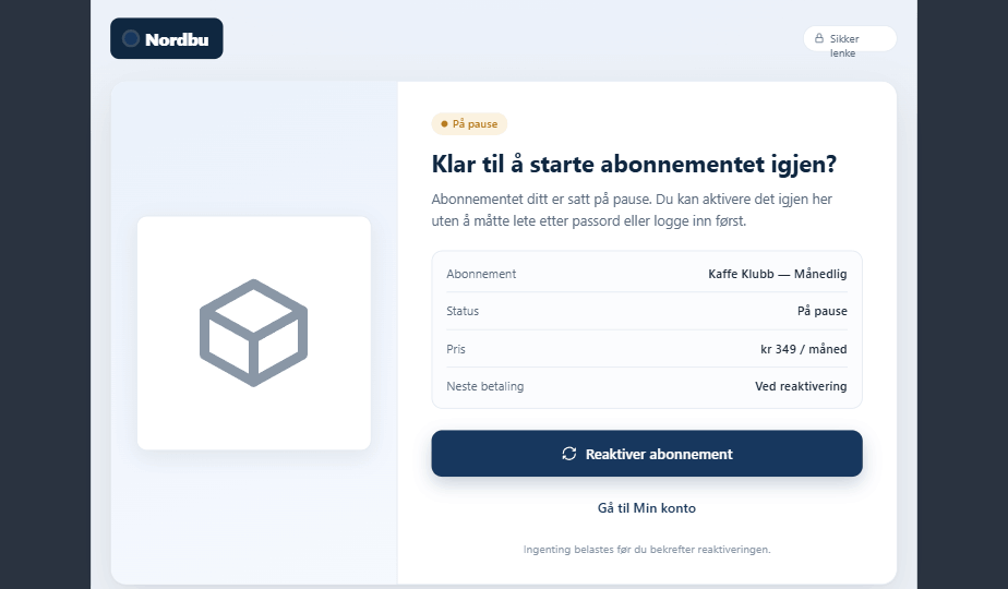 Ett klikk til en trygg side