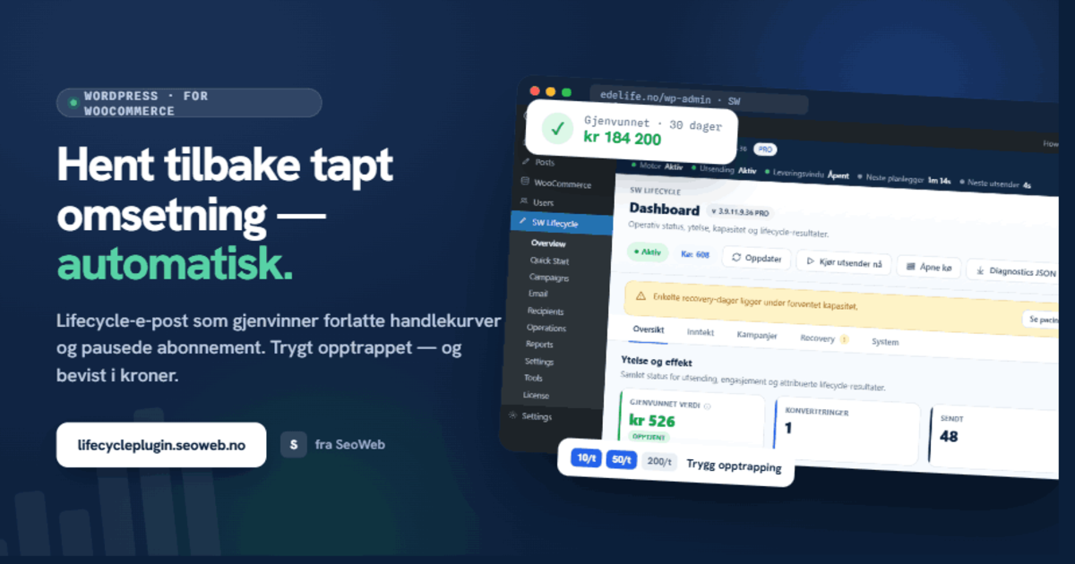 Slik henter du tilbake tapt omsetning i WooCommerce
