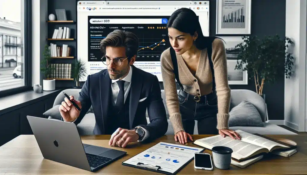 Norwegian lawyer and seo specialist optimize local search in an oslo office