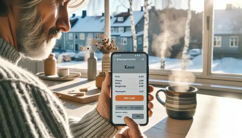 21 betalingsløsninger for norsk e‑handel: en sammenligning av vipps, klarna og stripe 2 Norwegian shopper selecting vipps on a mobile checkout with klarna and stripe